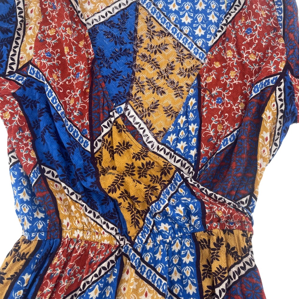 Democracy Maxi Dress Patchwork Print‎ 3/4 Sleeve Bohemian Style Size S - Picture 3 of 8
